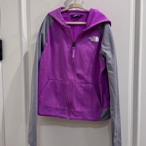 The North Face Kids "flash dry" fleece zip up jacket pink and gray - Medium